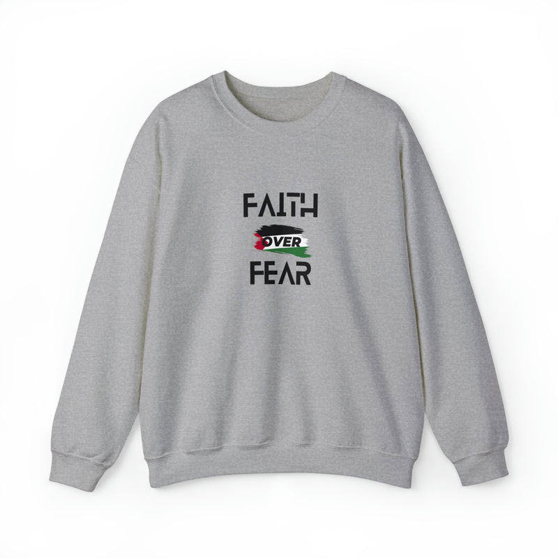 Faith over Fear Palestine Crewneck Sweatshirt - Nyure