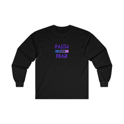 "Faith over Fear" Cotton Long Sleeve Tee - Nyure