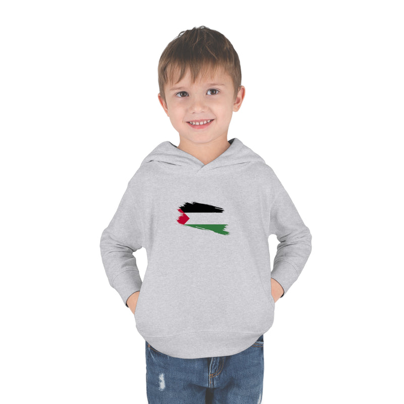 Toddler Pullover Fleece Hoodie - Palestine brushstroke flag - Nyure