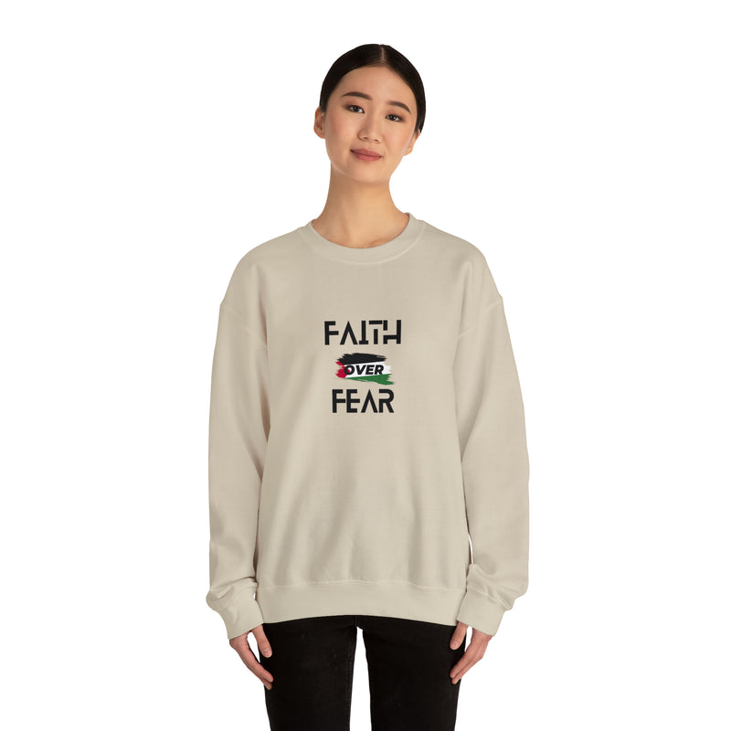 Faith over Fear Palestine Crewneck Sweatshirt - Nyure